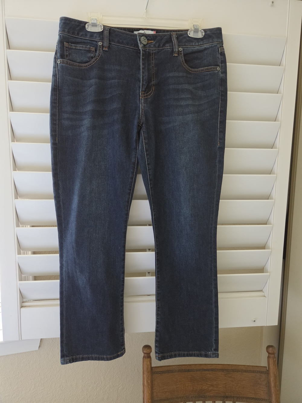 CAbi Dark Blue New Crop Straight-Leg Cropped Women's Jeans #5086